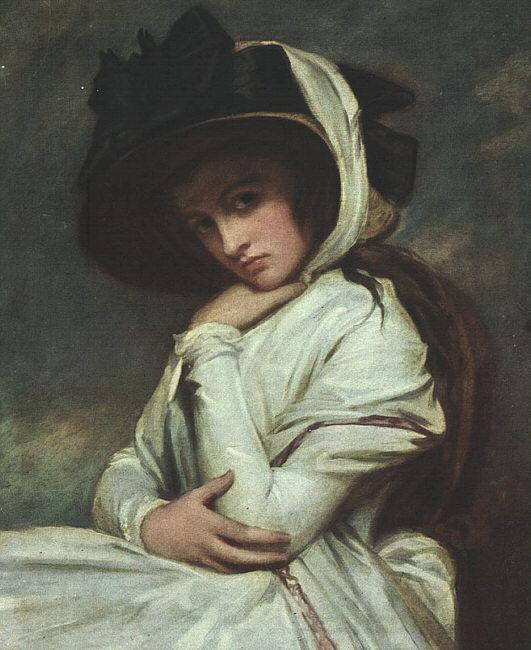 George Romney Lady Hamilton in a Straw Hat